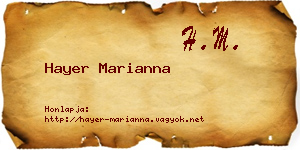 Hayer Marianna névjegykártya